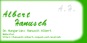 albert hanusch business card
